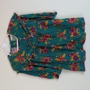 Matilda Jane Teal Dress with Vibrant Floral Design